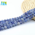 Naturel bleu Aventurine gemme perles rondes lisses pour bijoux perles en vrac bricolage, L-0136